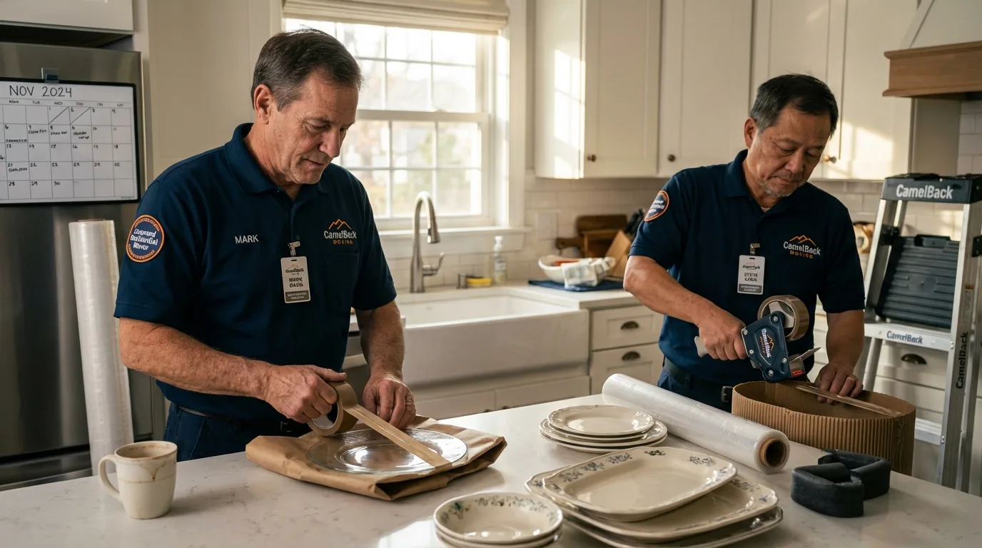 Professional crew packing kitchen dishware in Chatom, AL